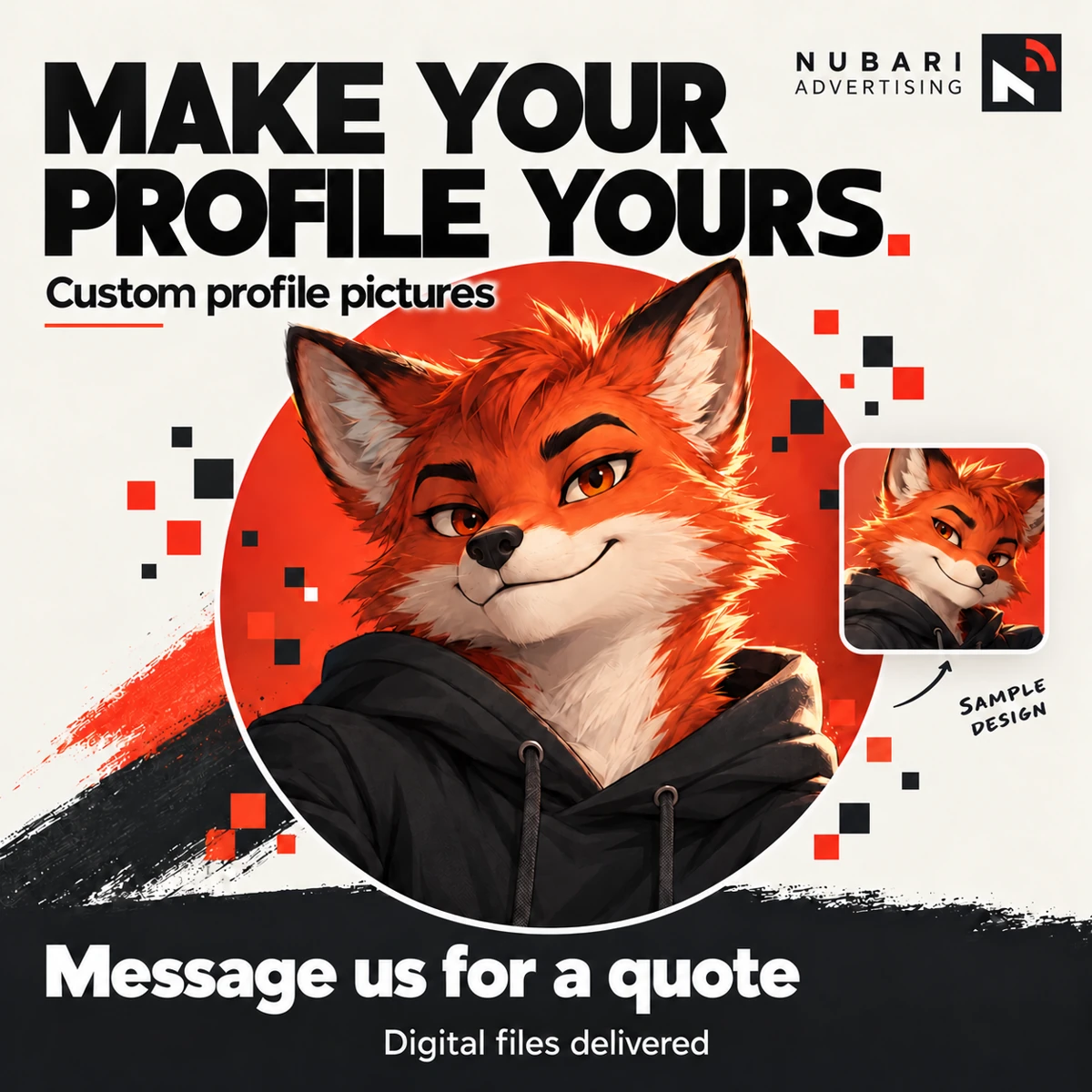 Nubari custom profile picture promotional design