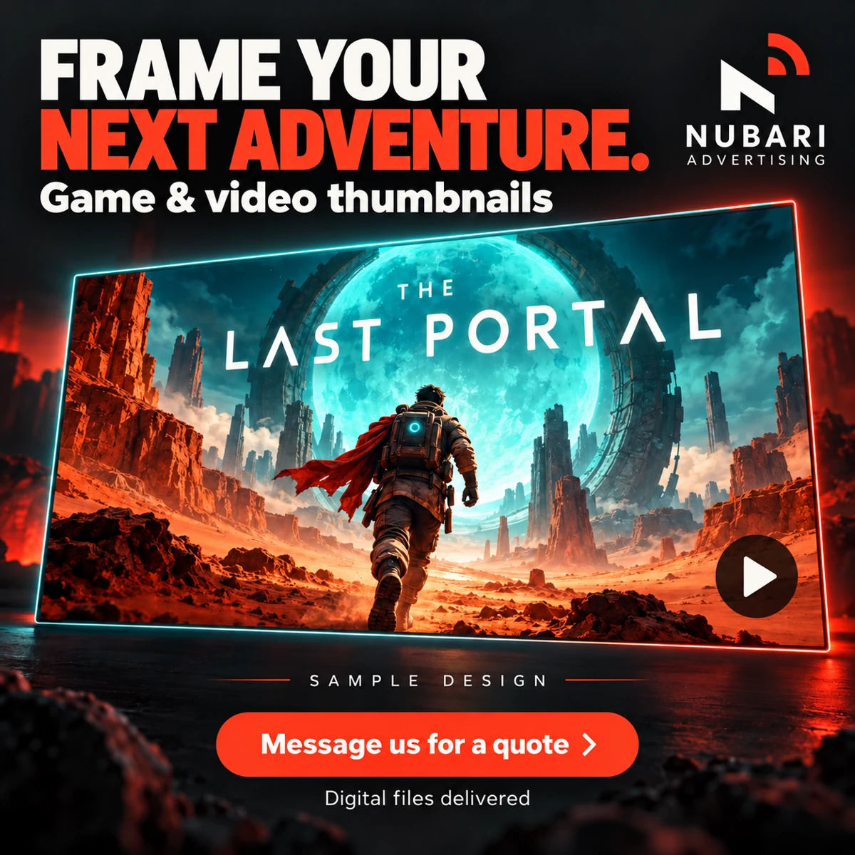 Nubari game and video thumbnail promotional design